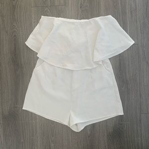 Missguided White Strapless Romper